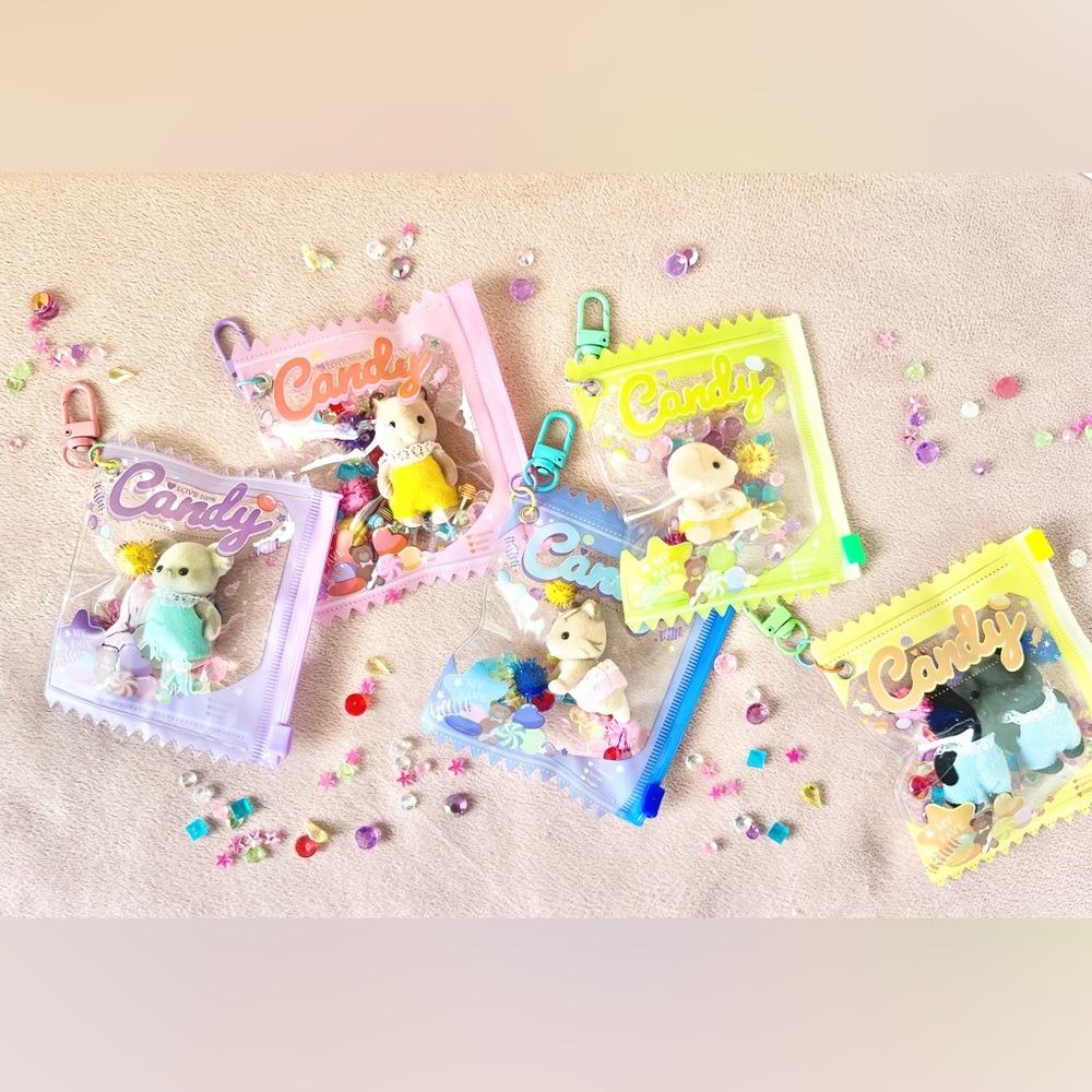 Candy Calico Critters Mini Pouch Keychains